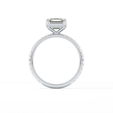 Asscher Pave Lab Grown Diamond Engagement Ring