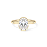 Oval Solitaire Half Bezel Lab Grown Diamond Engagement Ring