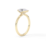 Oval Solitaire Half Bezel Lab Grown Diamond Engagement Ring