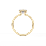 Oval Solitaire Half Bezel Lab Grown Diamond Engagement Ring