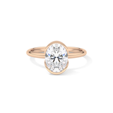 Oval Solitaire Half Bezel Lab Grown Diamond Engagement Ring
