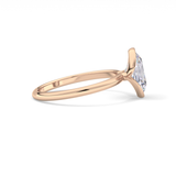 Oval Solitaire Half Bezel Lab Grown Diamond Engagement Ring