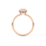 Oval Solitaire Half Bezel Lab Grown Diamond Engagement Ring