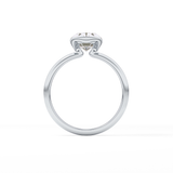 Oval Solitaire Half Bezel Lab Grown Diamond Engagement Ring