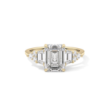 Emerald Cluster Lab Grown Diamond Engagement Ring