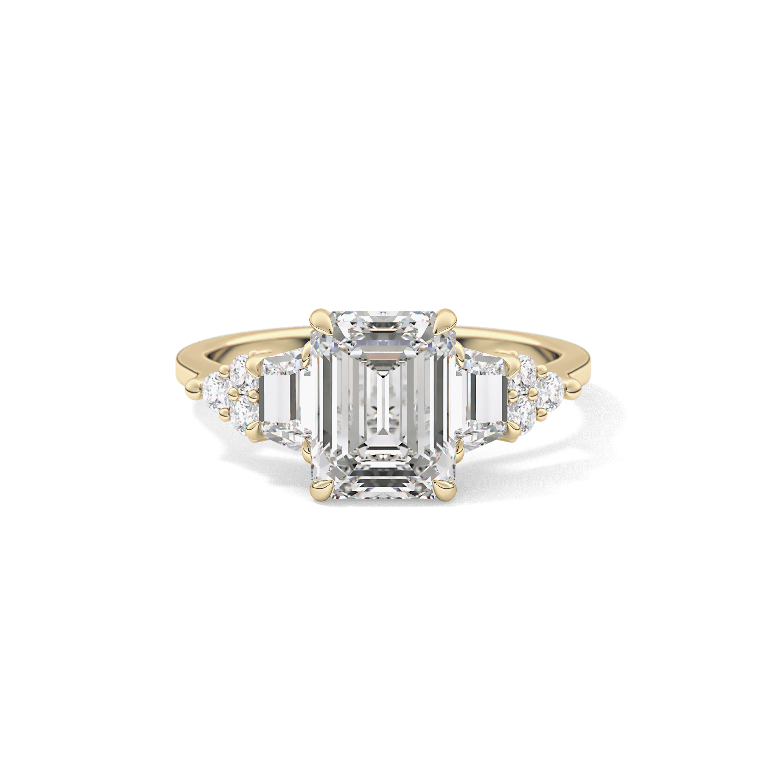 Emerald Cluster Lab Grown Diamond Engagement Ring