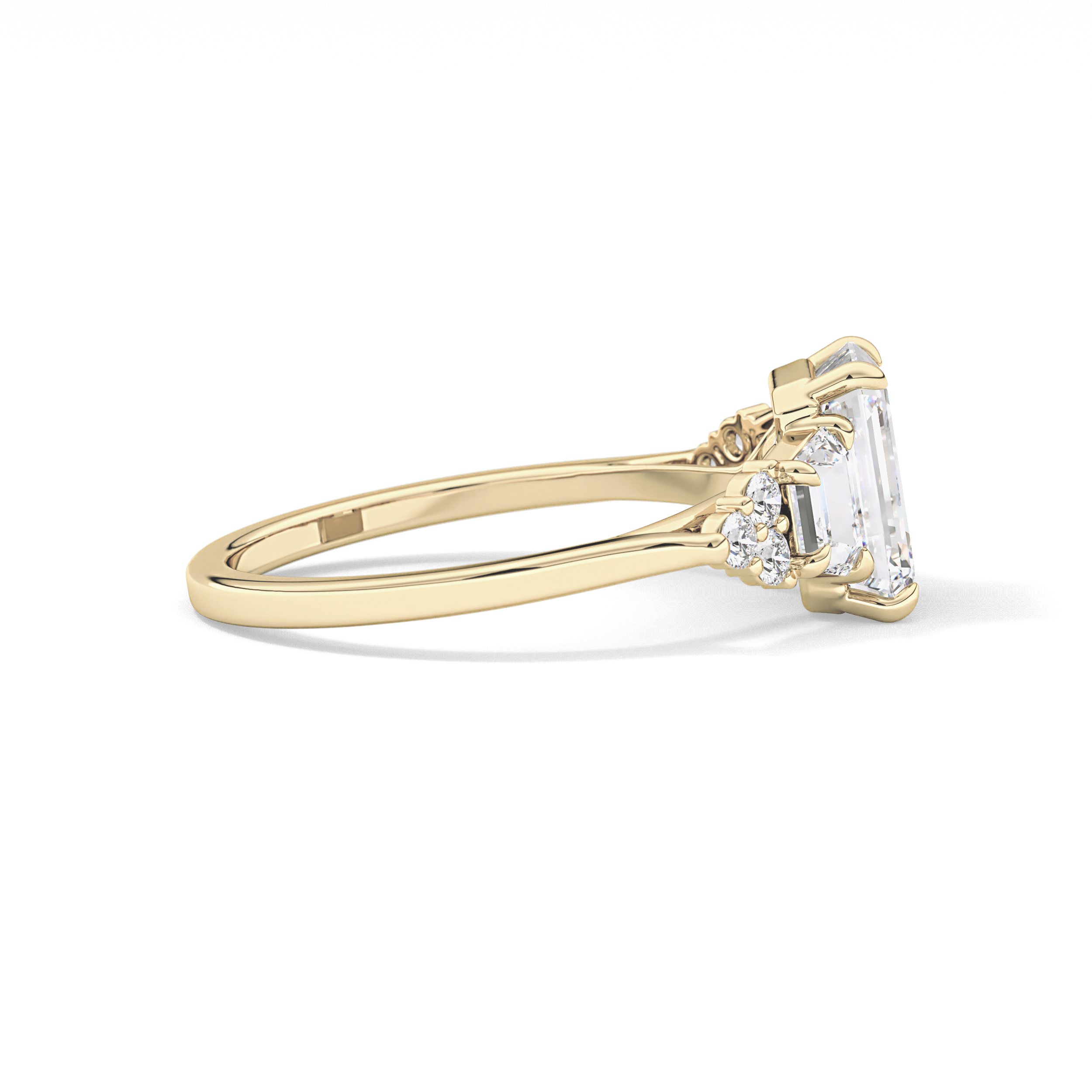 Emerald Cluster Lab Grown Diamond Engagement Ring