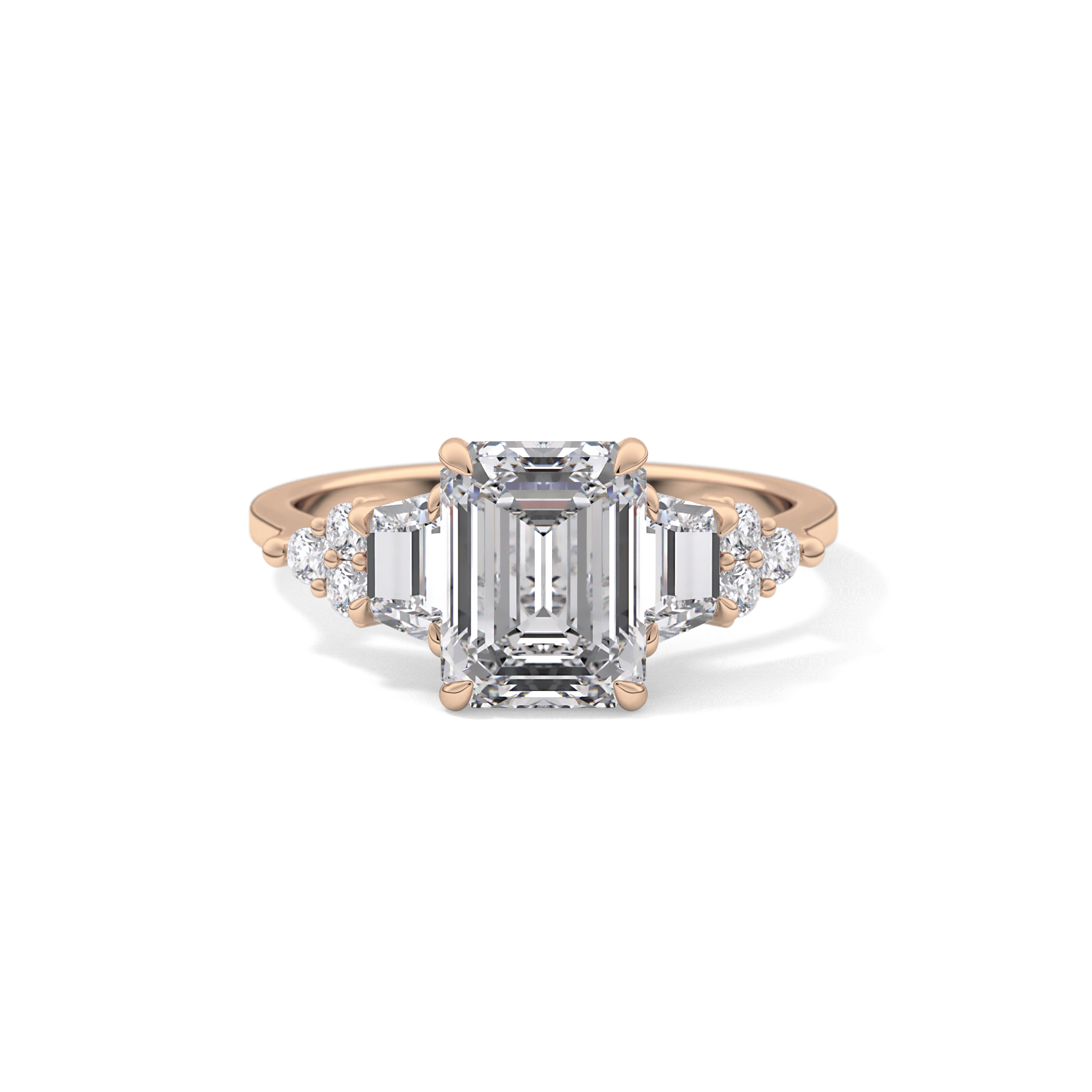 Emerald Cluster Lab Grown Diamond Engagement Ring