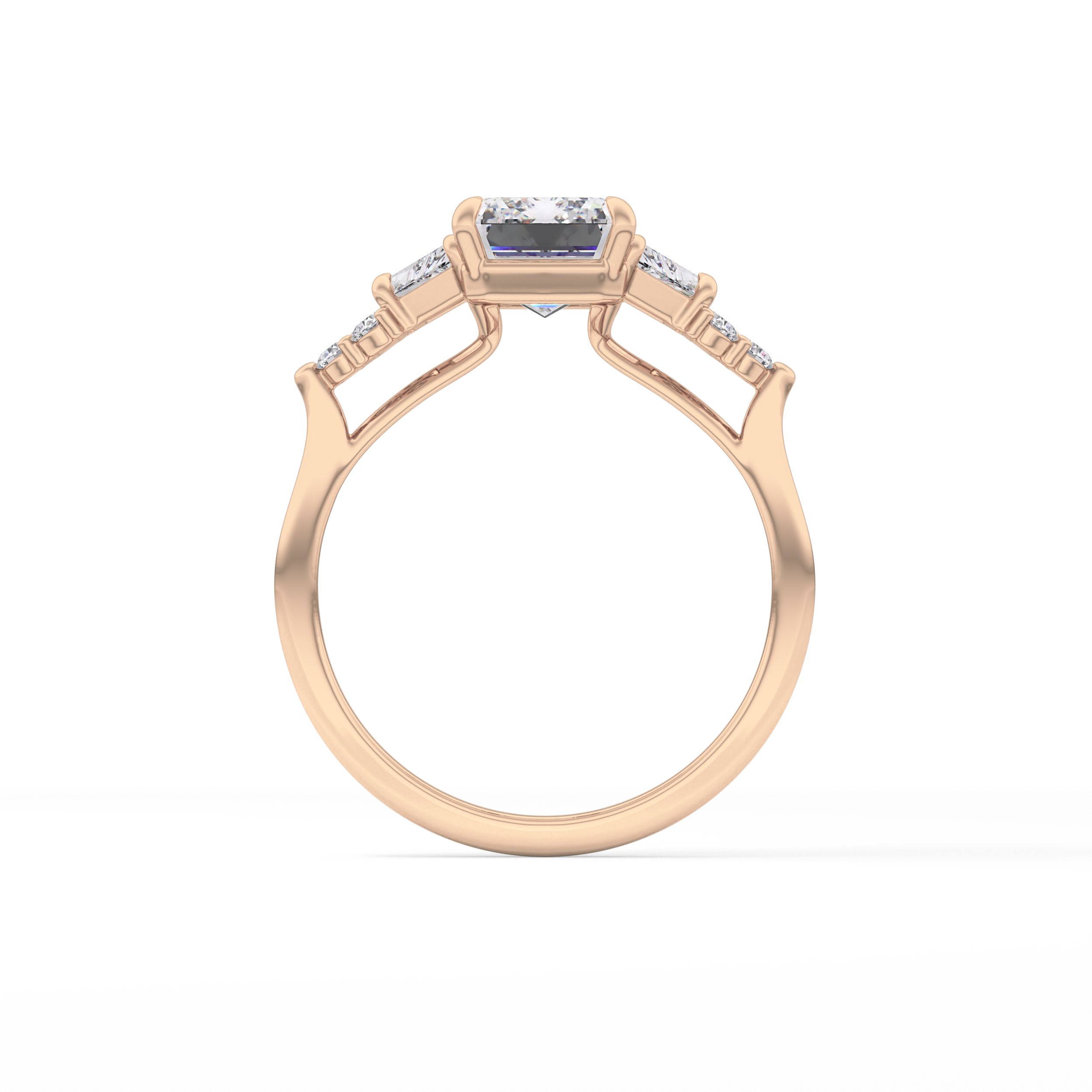 Emerald Cluster Lab Grown Diamond Engagement Ring