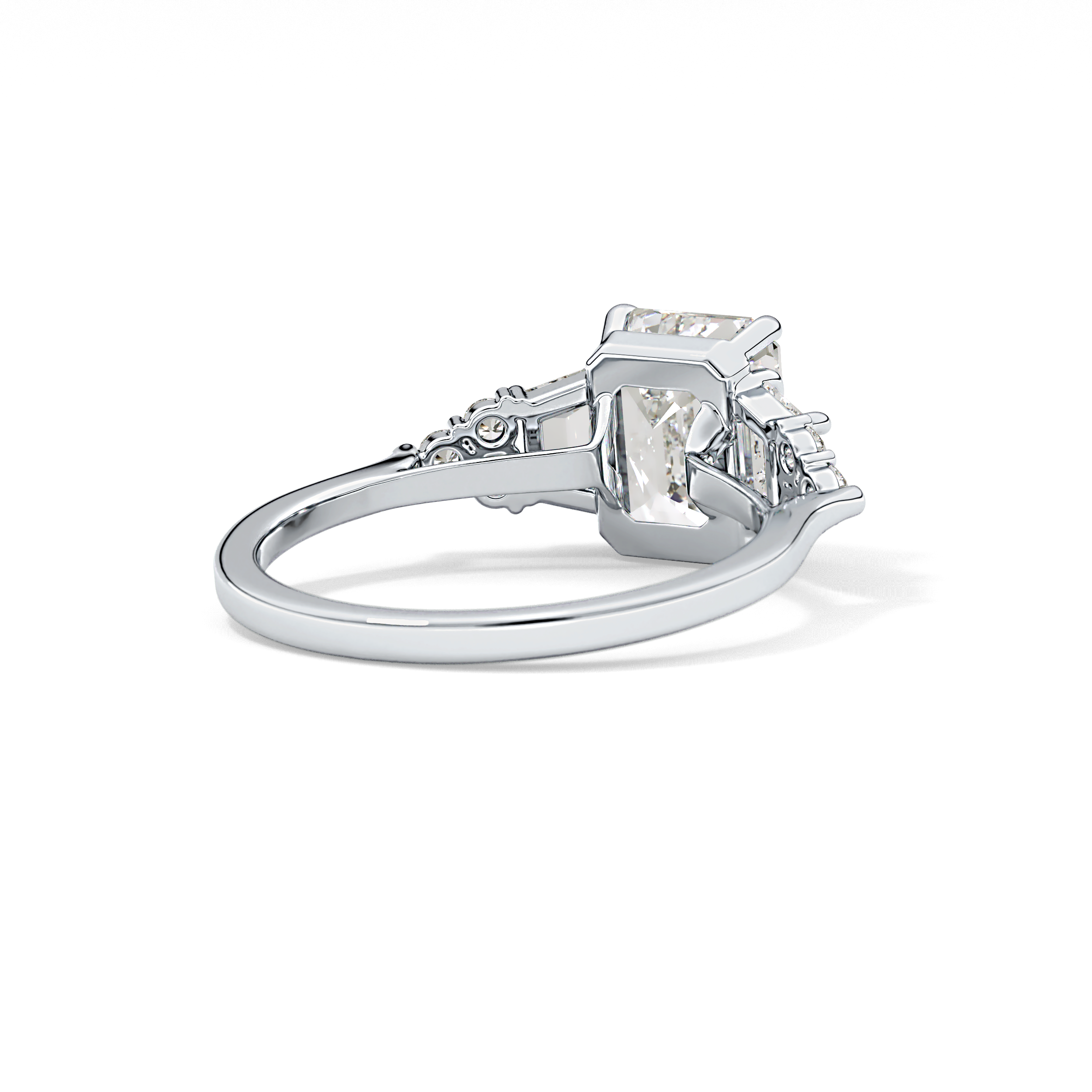Emerald Cluster Lab Grown Diamond Engagement Ring