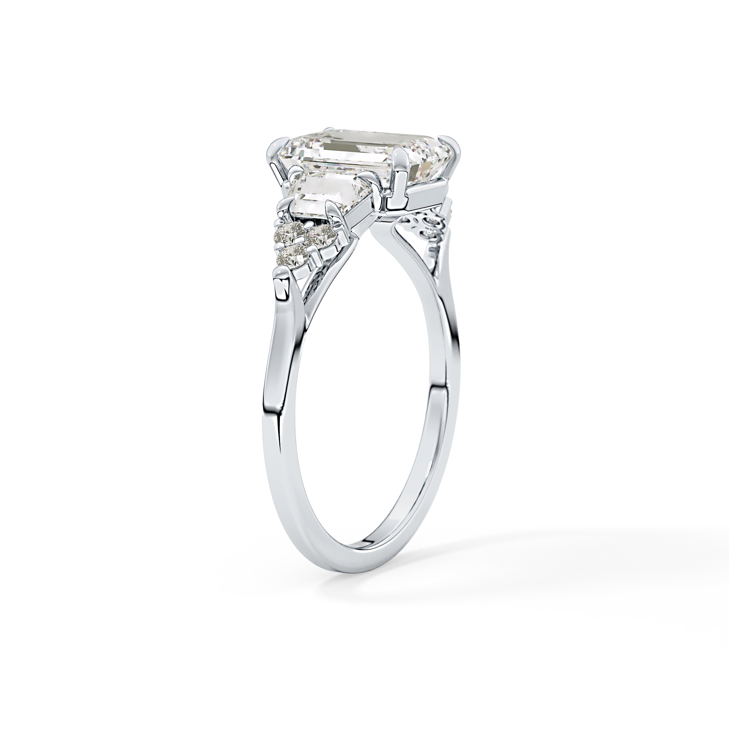 Emerald Cluster Lab Grown Diamond Engagement Ring