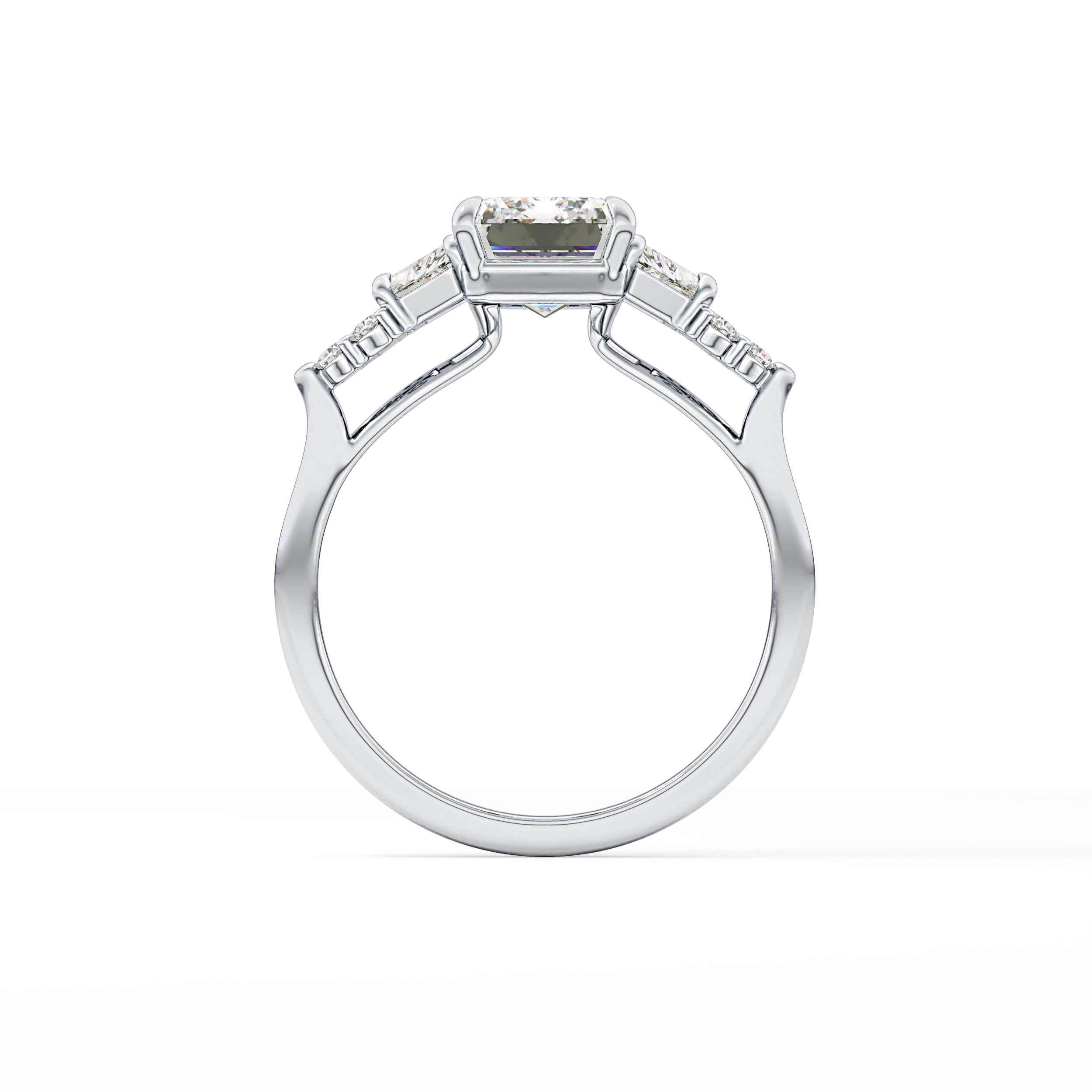 Emerald Cluster Lab Grown Diamond Engagement Ring