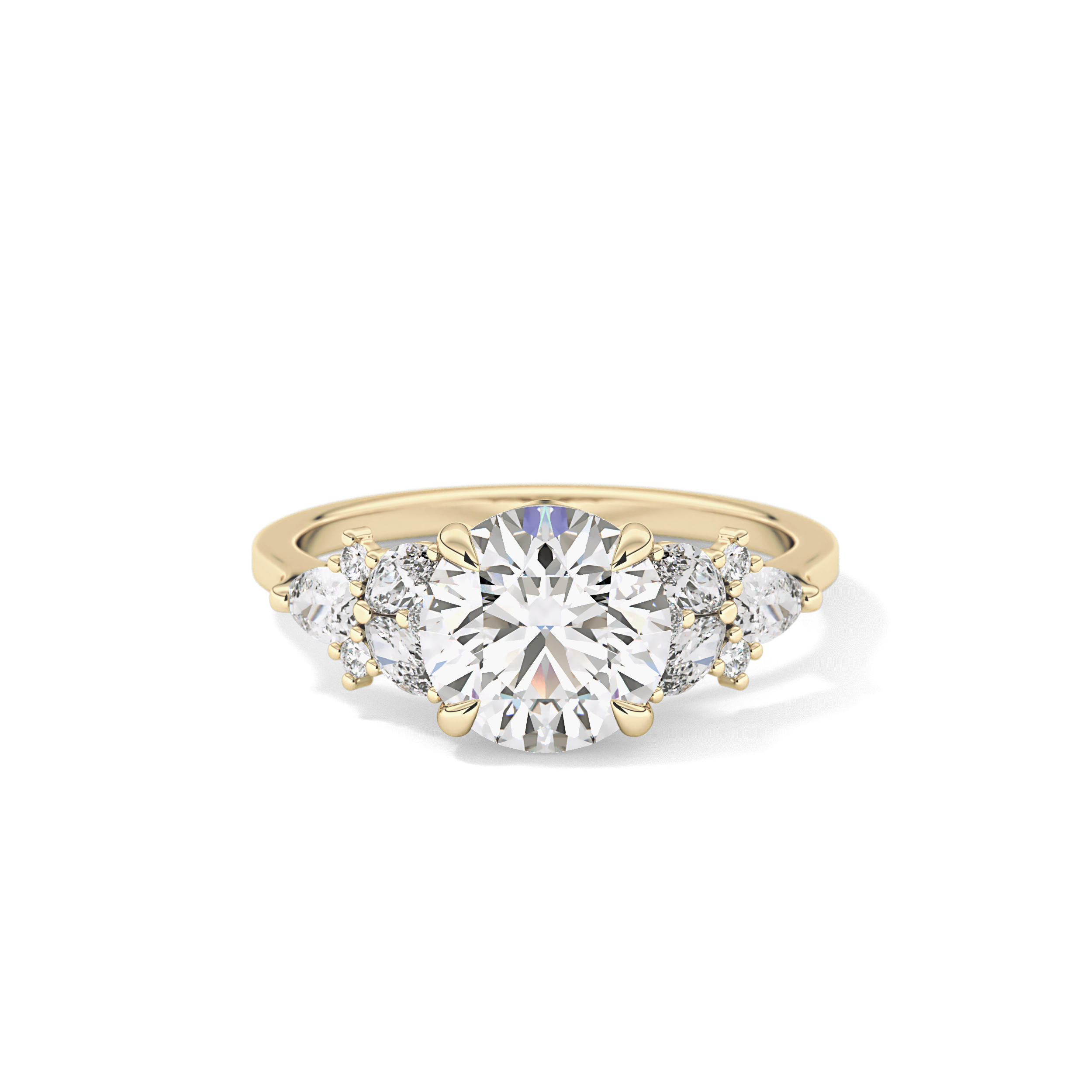 Round Cluster Lab Grown Diamond Engagement Ring