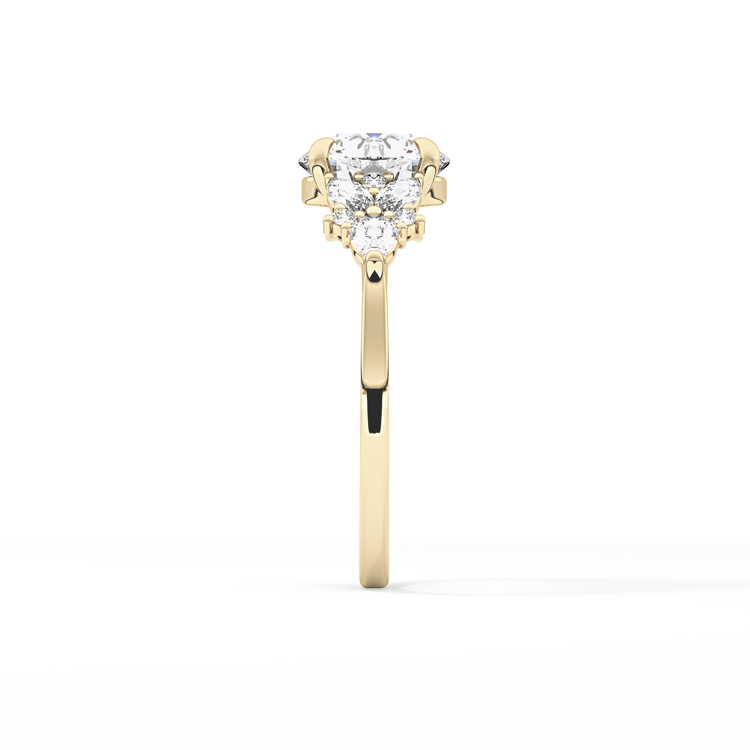 Round Cluster Lab Grown Diamond Engagement Ring