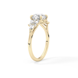 Round Cluster Lab Grown Diamond Engagement Ring