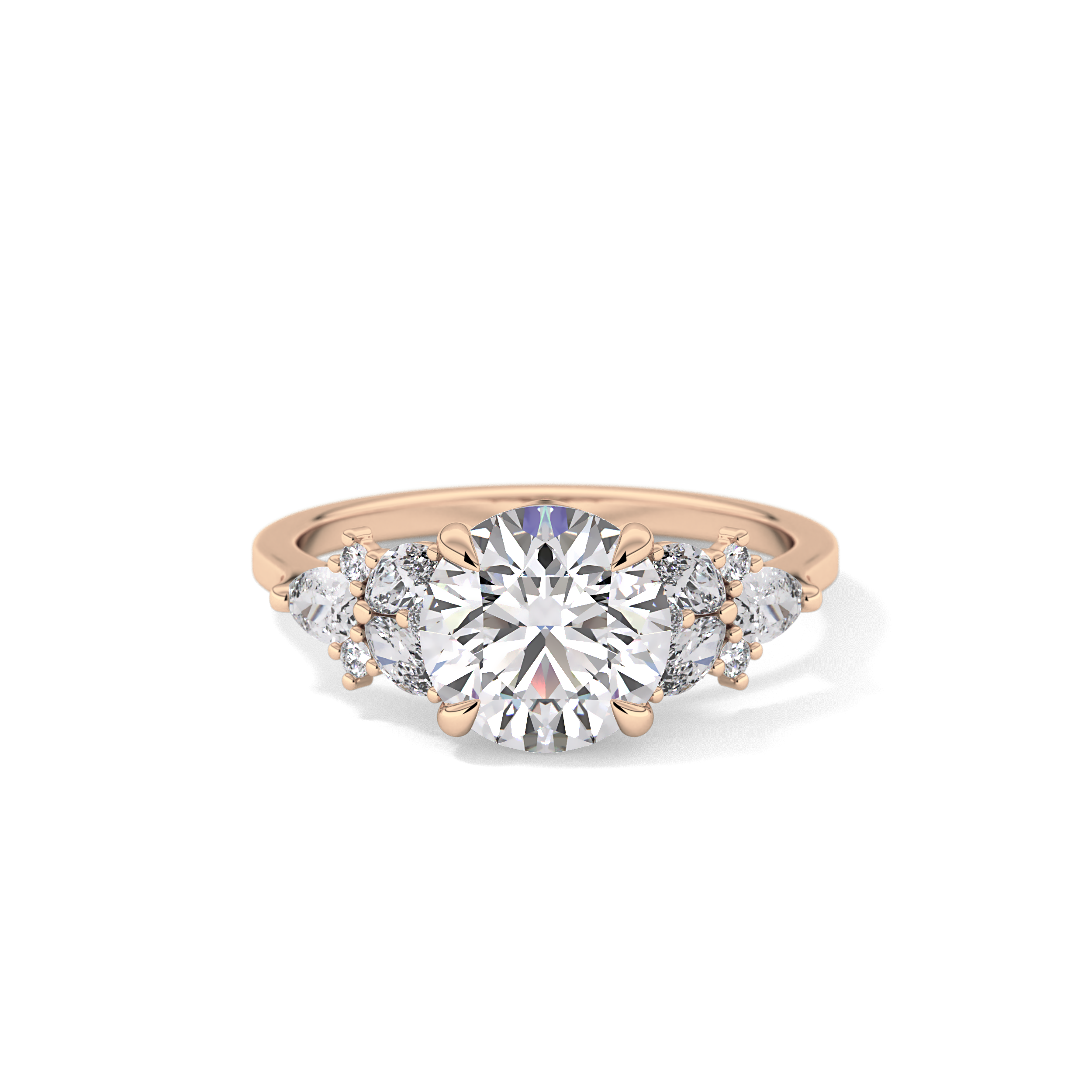 Round Cluster Lab Grown Diamond Engagement Ring