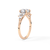 Round Cluster Lab Grown Diamond Engagement Ring