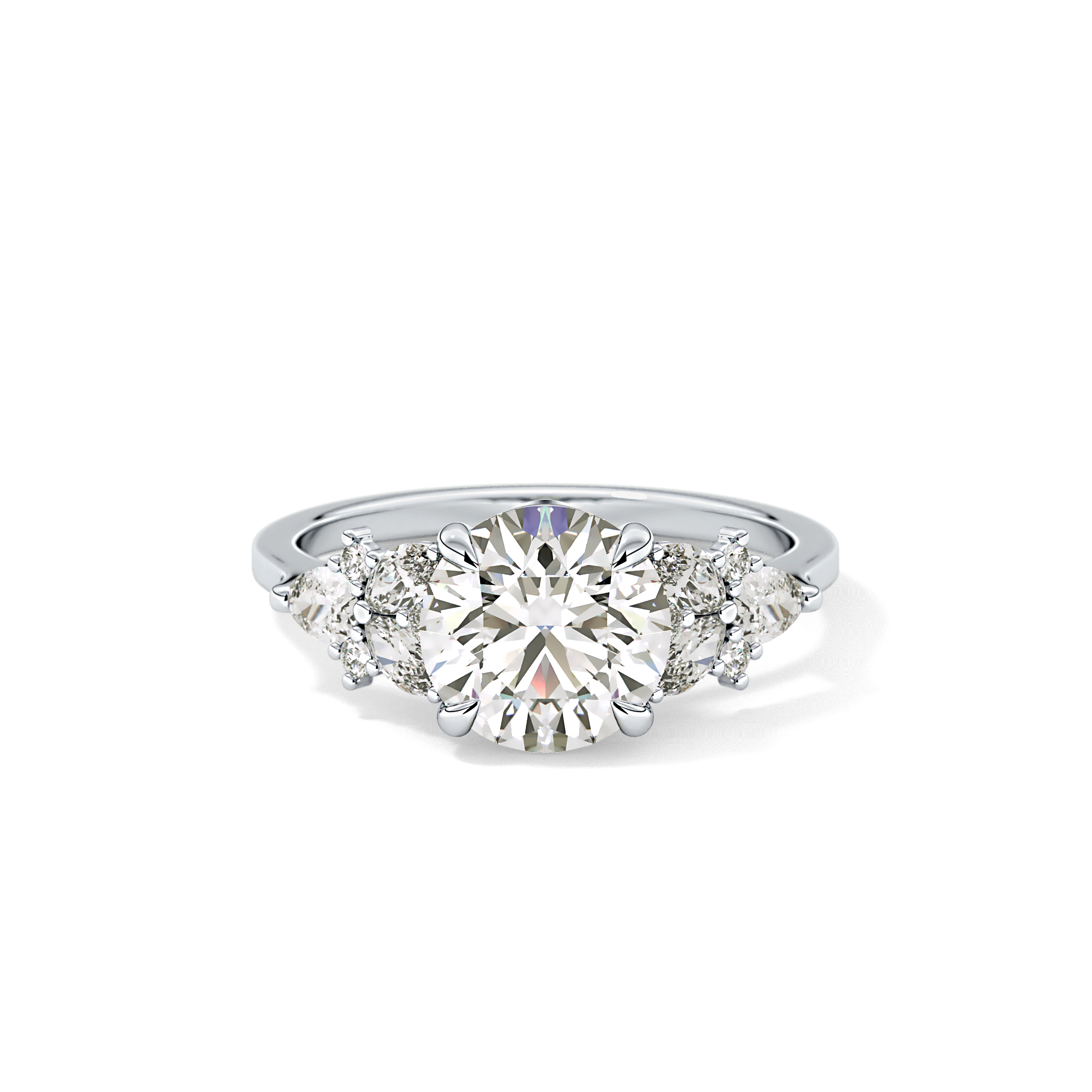 Round Cluster Lab Grown Diamond Engagement Ring