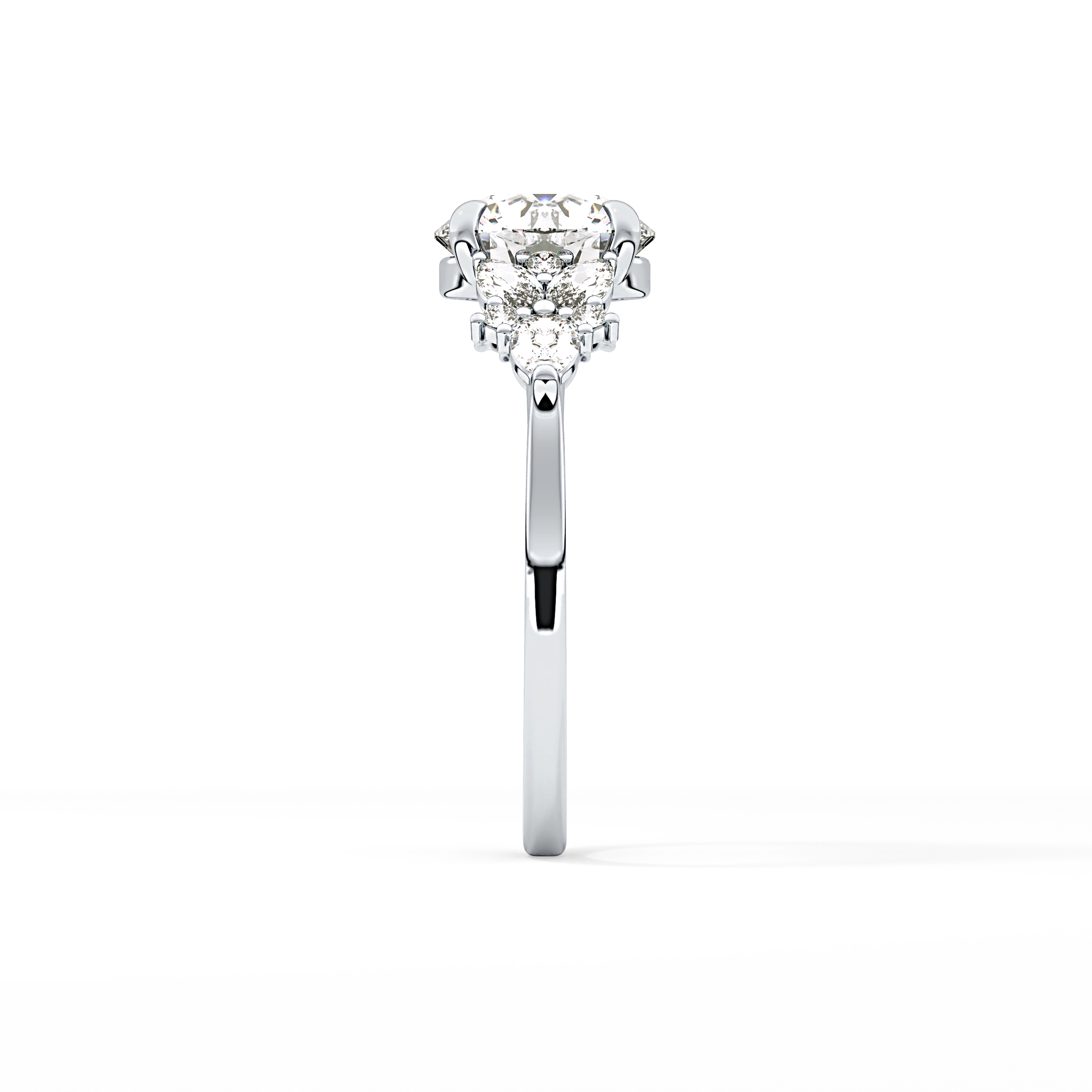 Round Cluster Lab Grown Diamond Engagement Ring