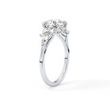 Round Cluster Lab Grown Diamond Engagement Ring