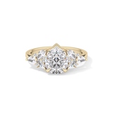 Pear Cluster Lab Grown Diamond Engagement Ring