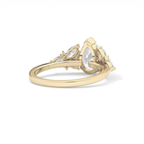 Pear Cluster Lab Grown Diamond Engagement Ring
