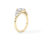 Pear Cluster Lab Grown Diamond Engagement Ring