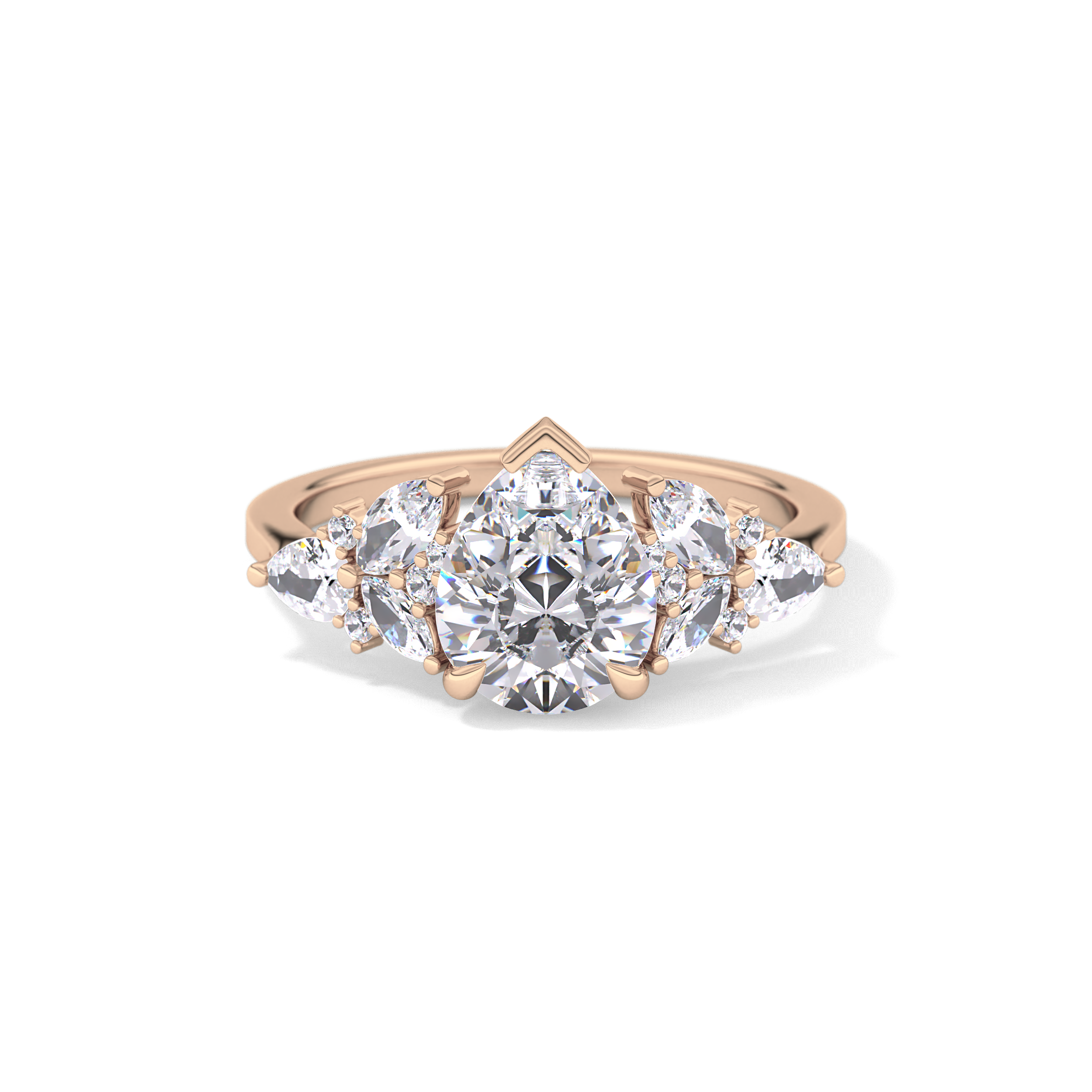 Pear Cluster Lab Grown Diamond Engagement Ring
