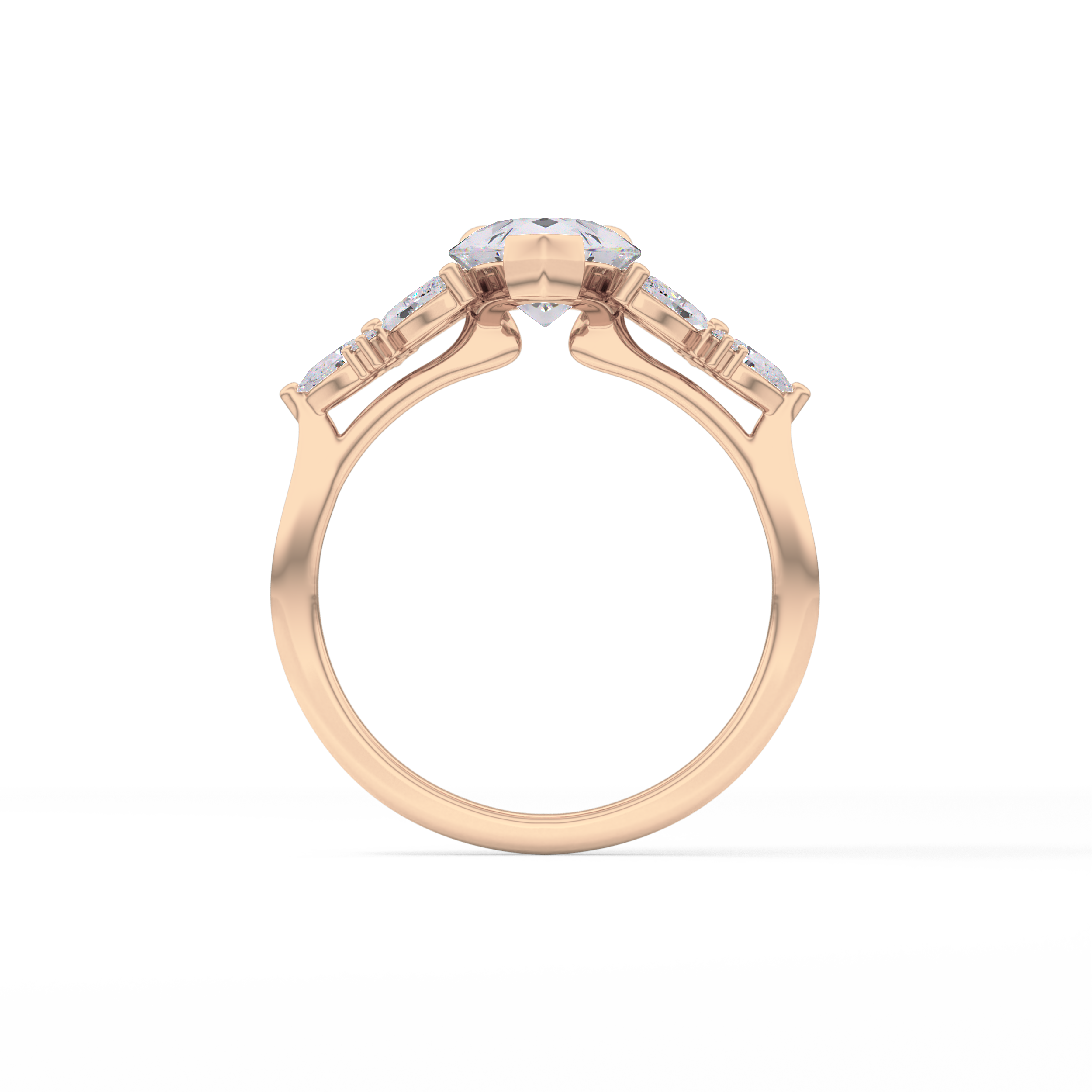 Pear Cluster Lab Grown Diamond Engagement Ring