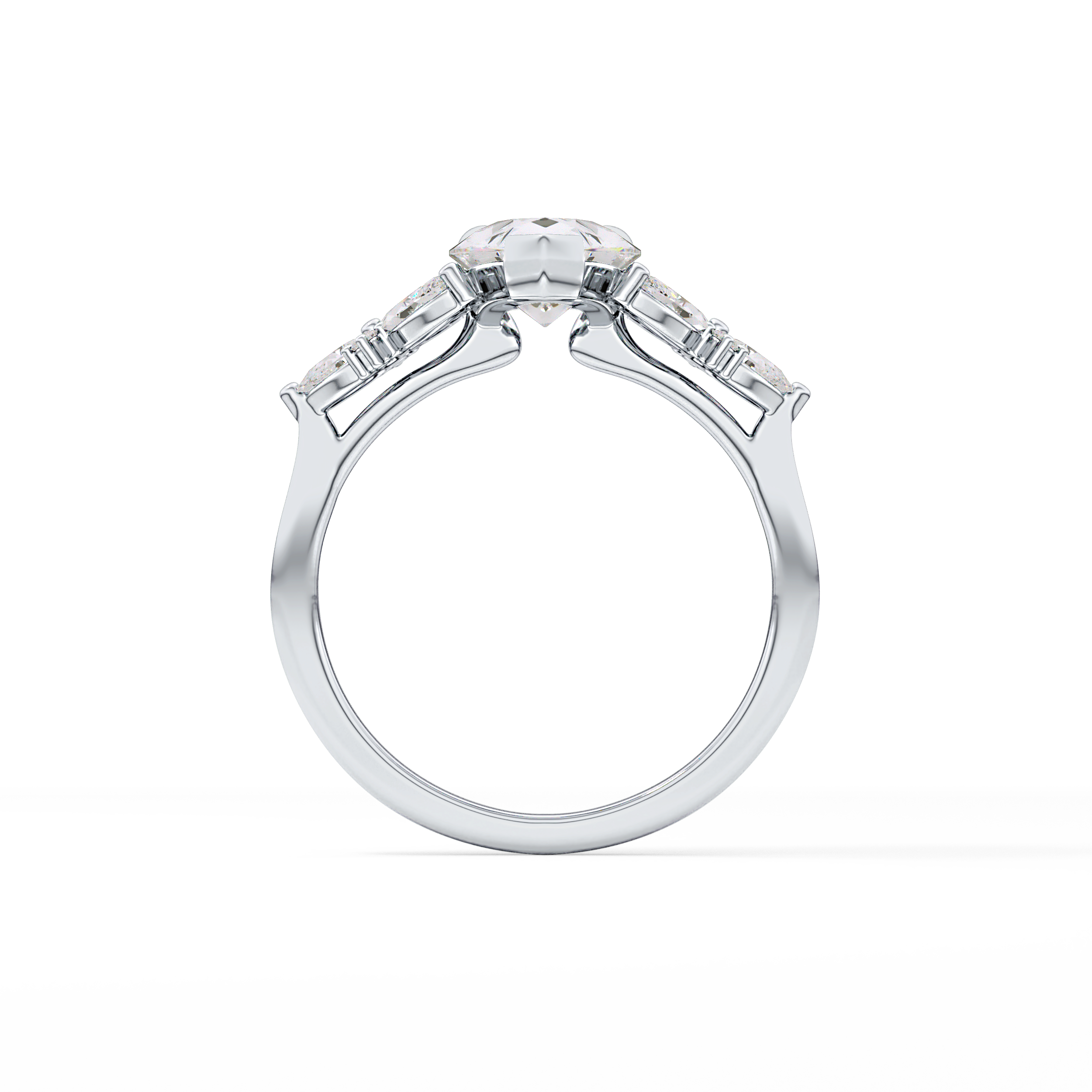 Pear Cluster Lab Grown Diamond Engagement Ring