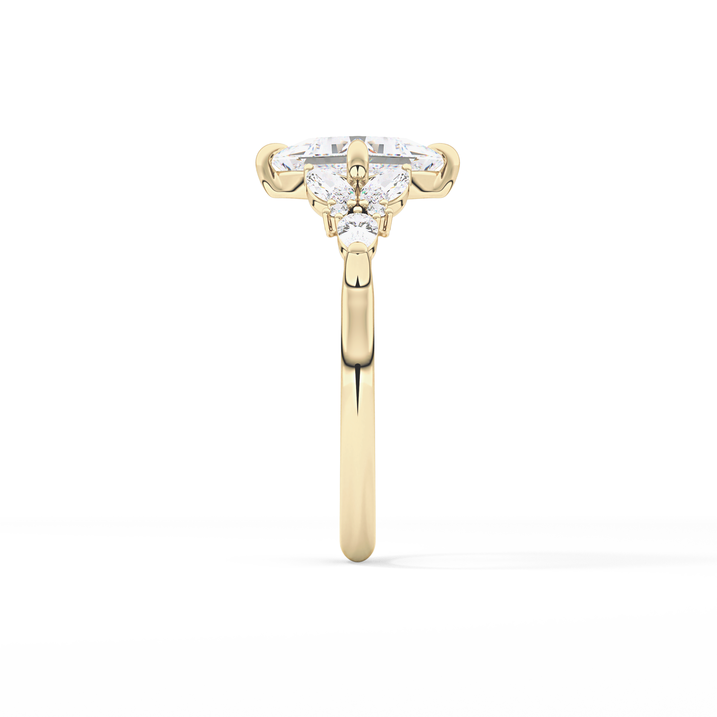 Princess Cluster Lab Grown Diamond Engagement Ring