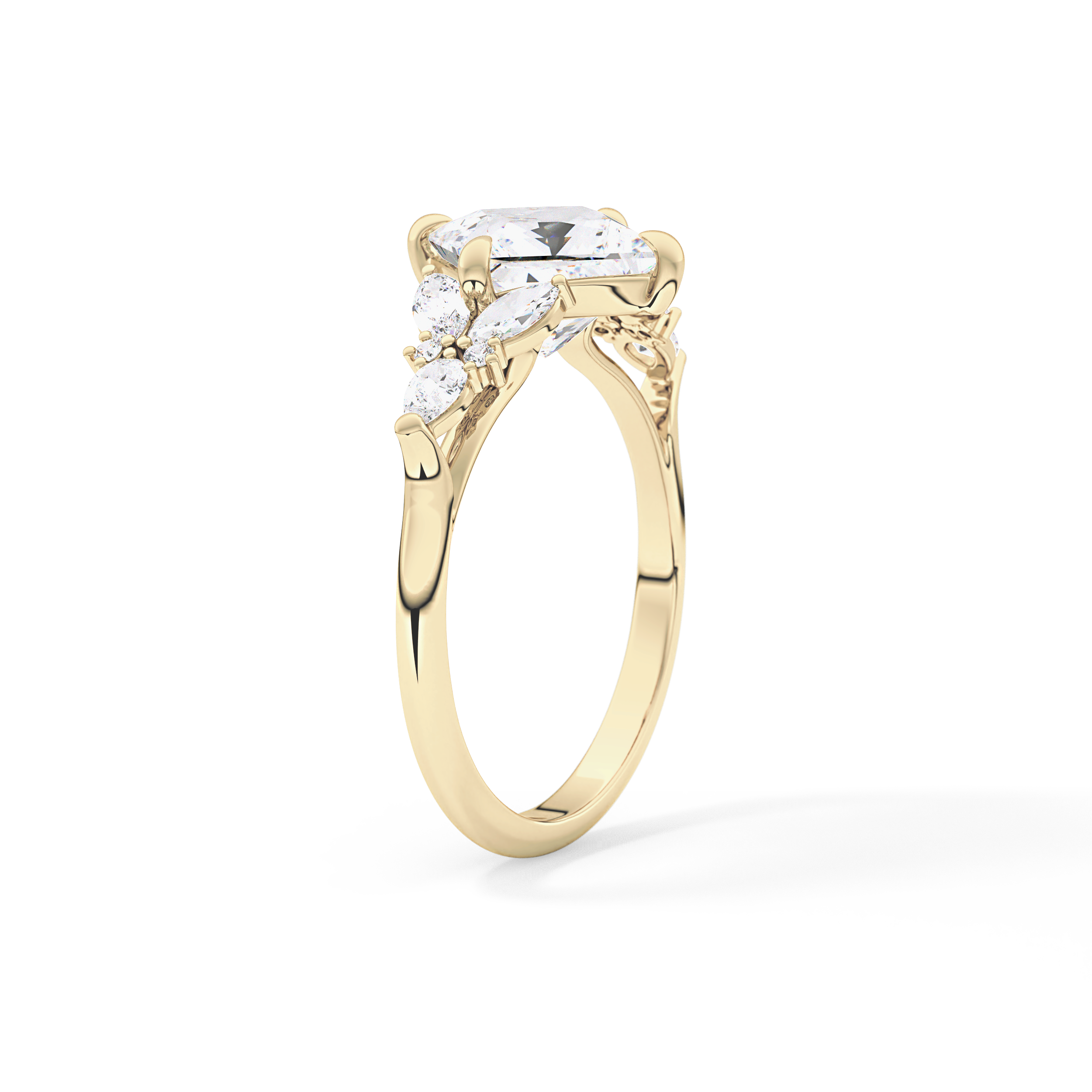 Princess Cluster Lab Grown Diamond Engagement Ring