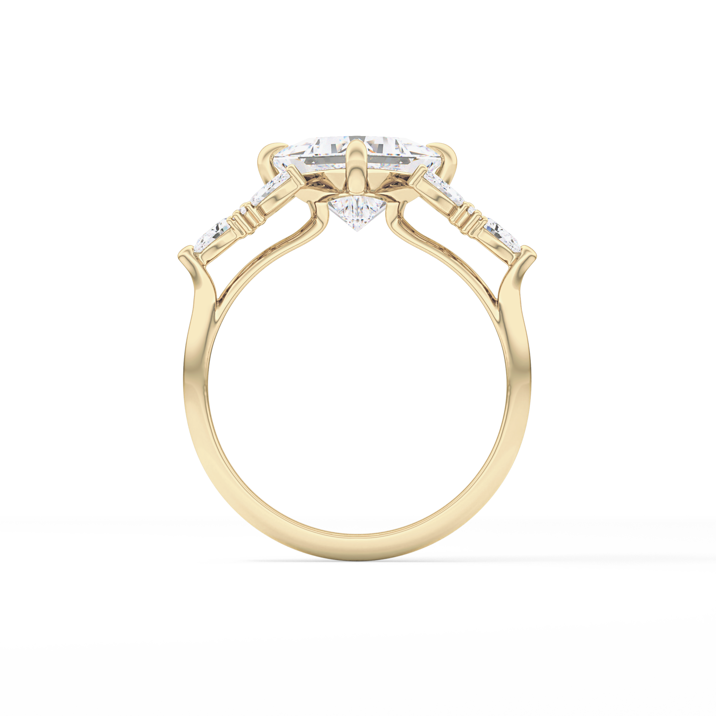 Princess Cluster Lab Grown Diamond Engagement Ring