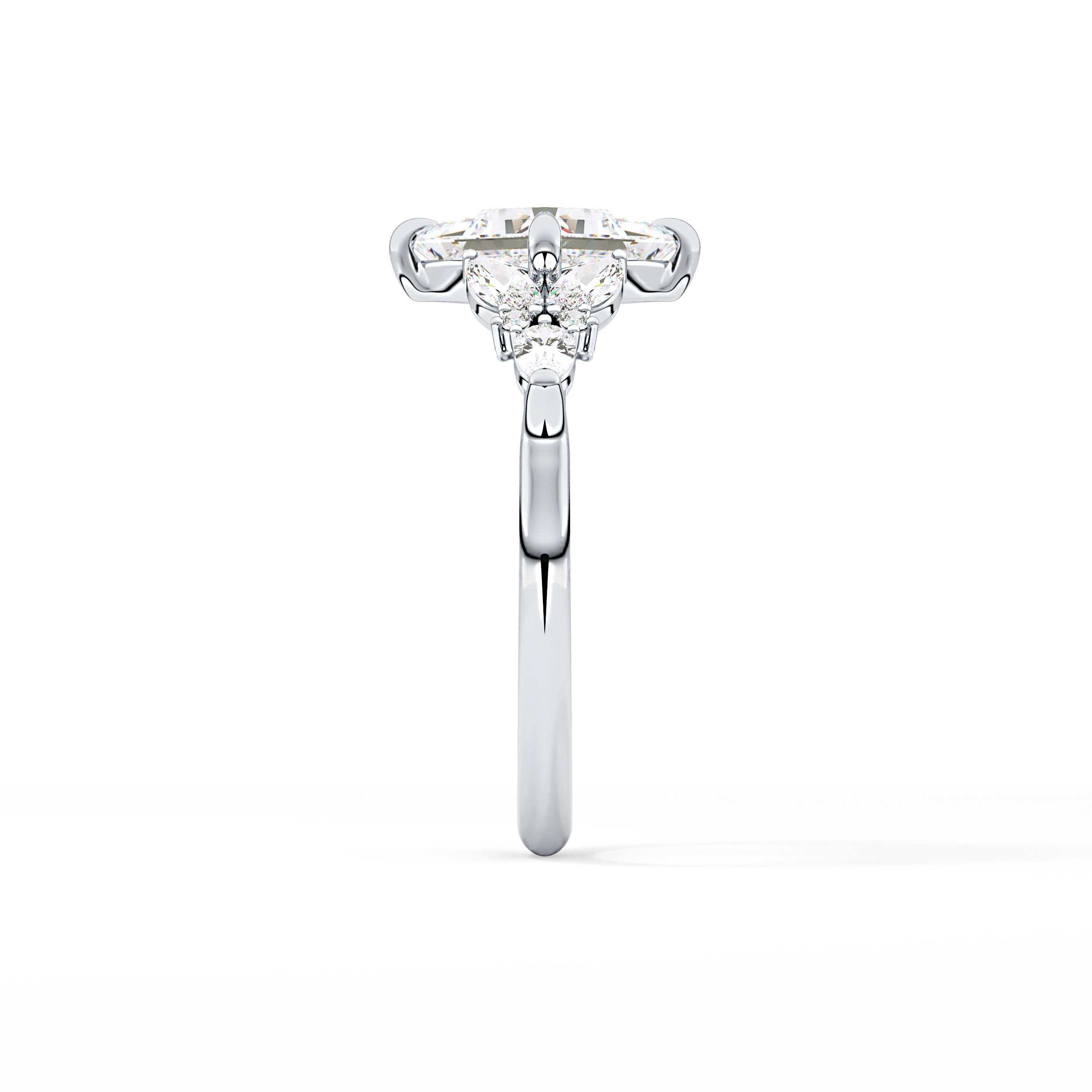 Princess Cluster Lab Grown Diamond Engagement Ring