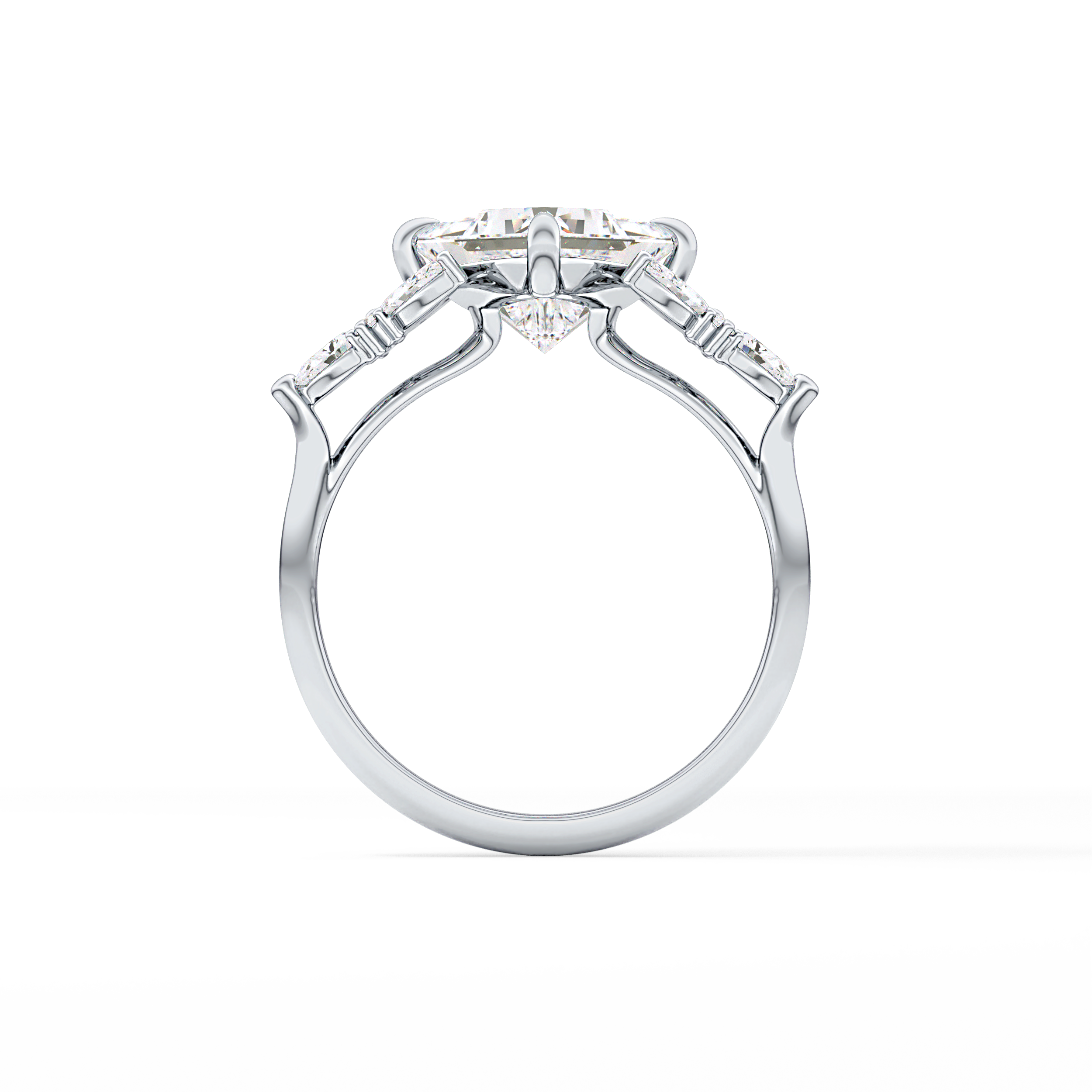 Princess Cluster Lab Grown Diamond Engagement Ring
