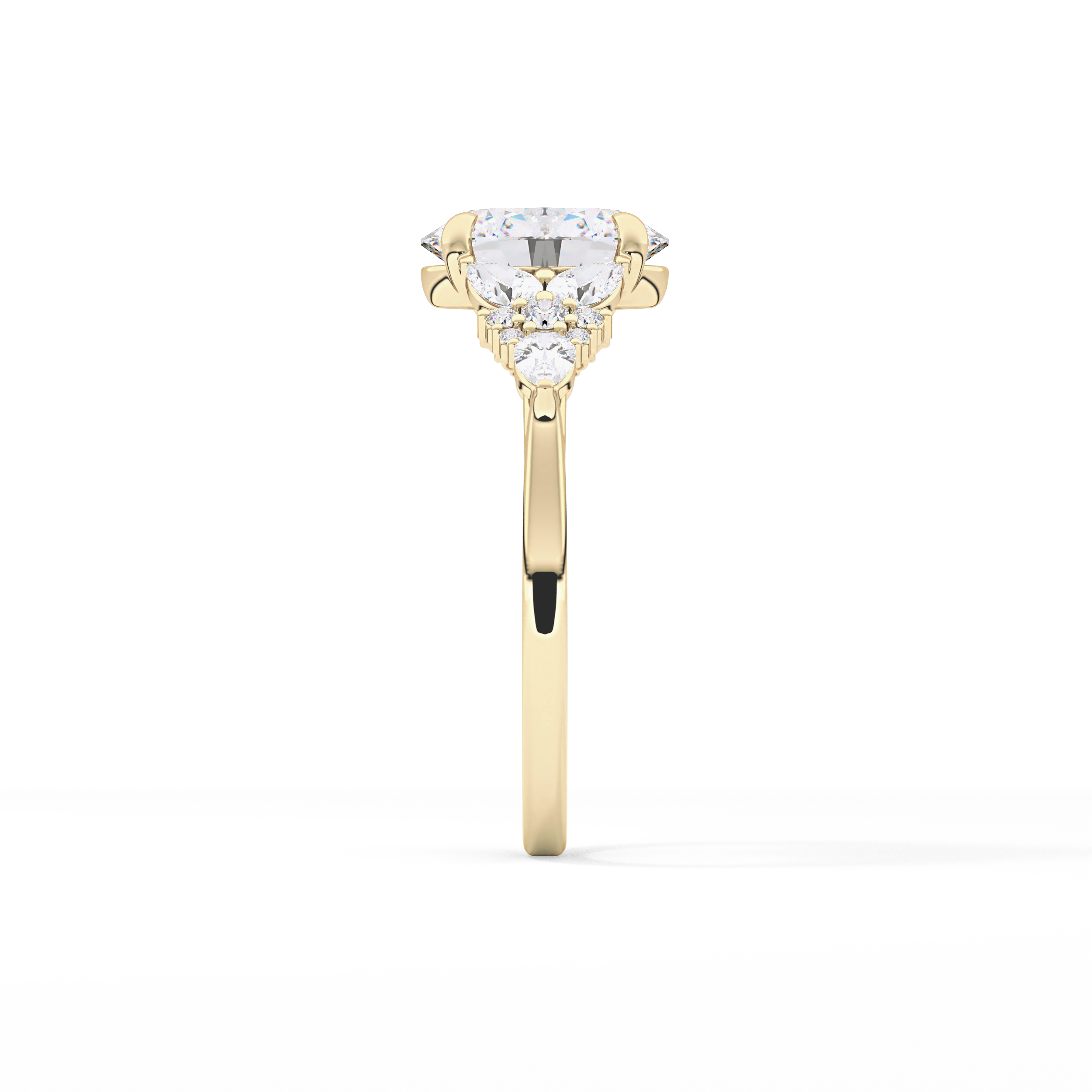 Oval Cluster Lab Grown Diamond Engagement Ring