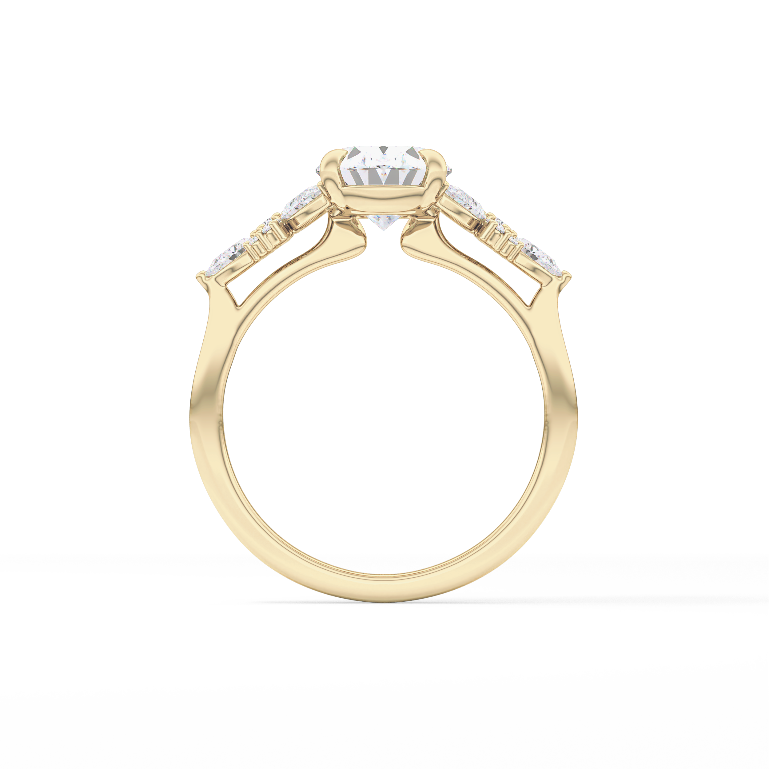 Oval Cluster Lab Grown Diamond Engagement Ring