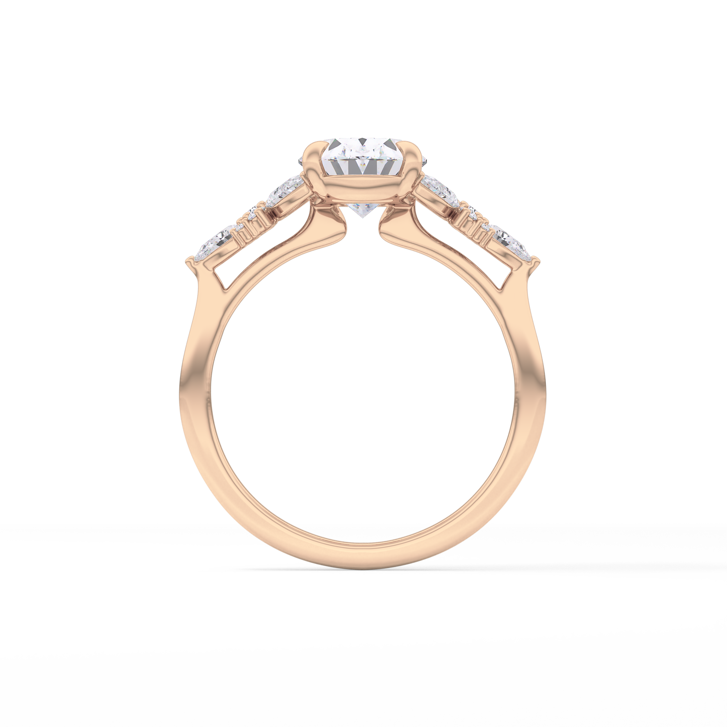 Oval Cluster Lab Grown Diamond Engagement Ring