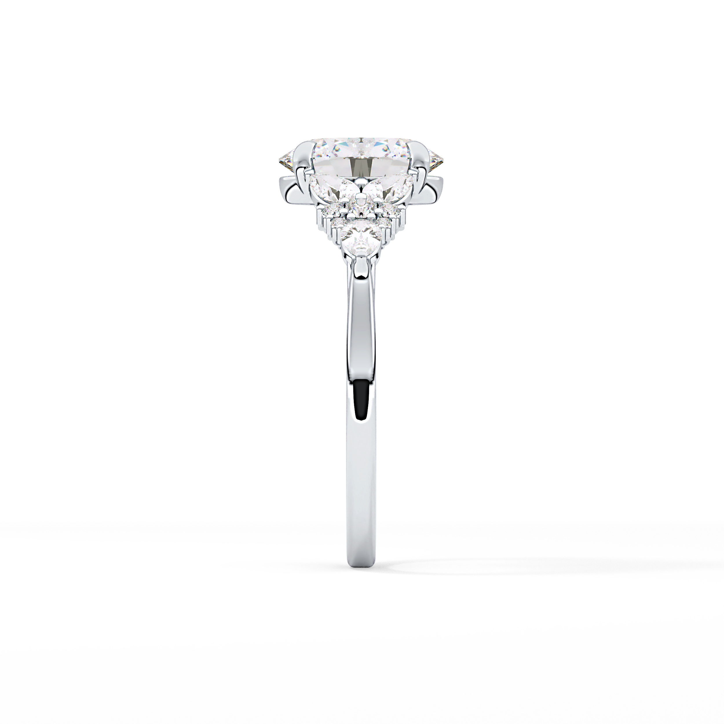 Oval Cluster Lab Grown Diamond Engagement Ring