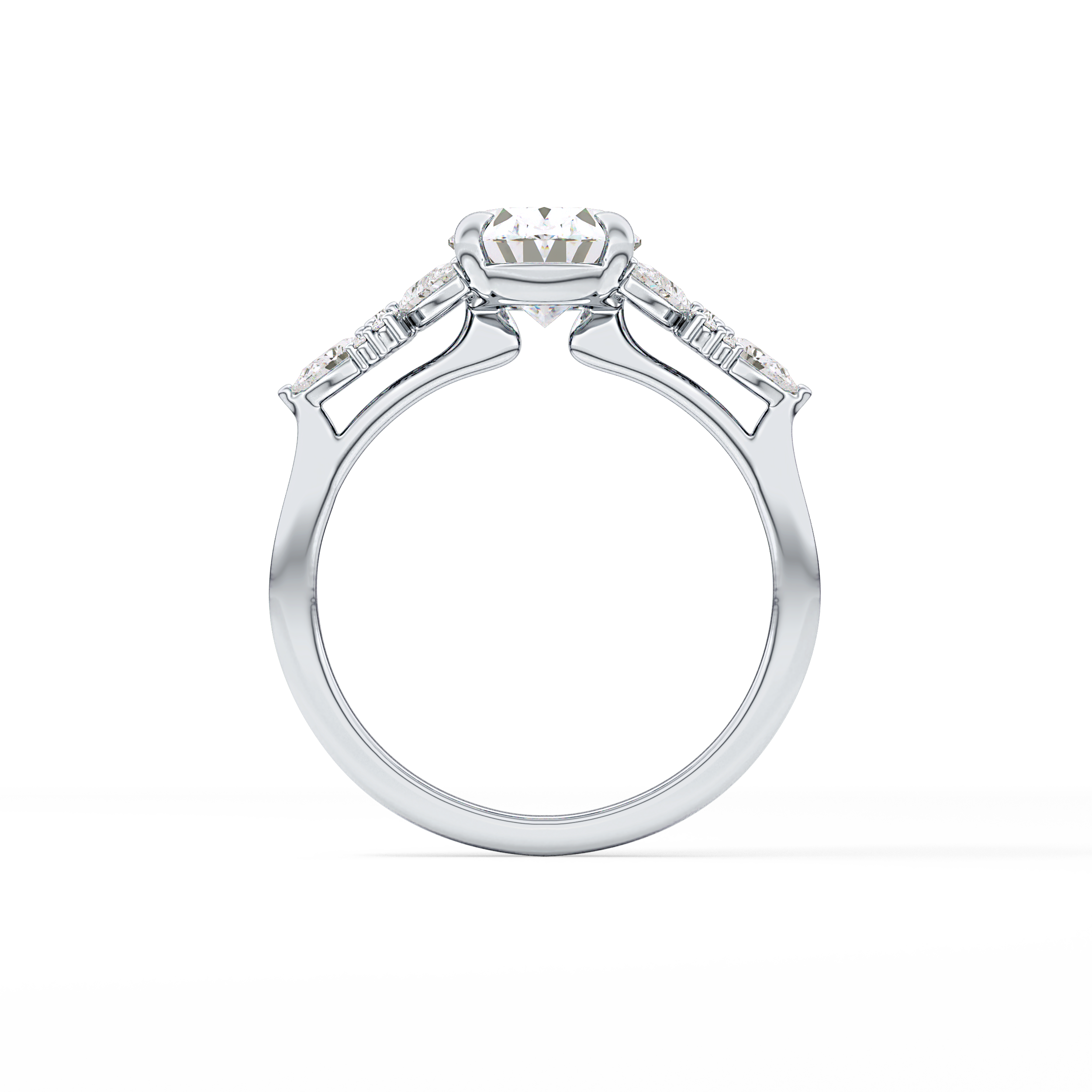 Oval Cluster Lab Grown Diamond Engagement Ring
