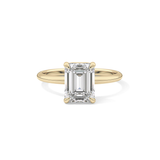 Emerald Solitaire Lab Grown Engagement Ring