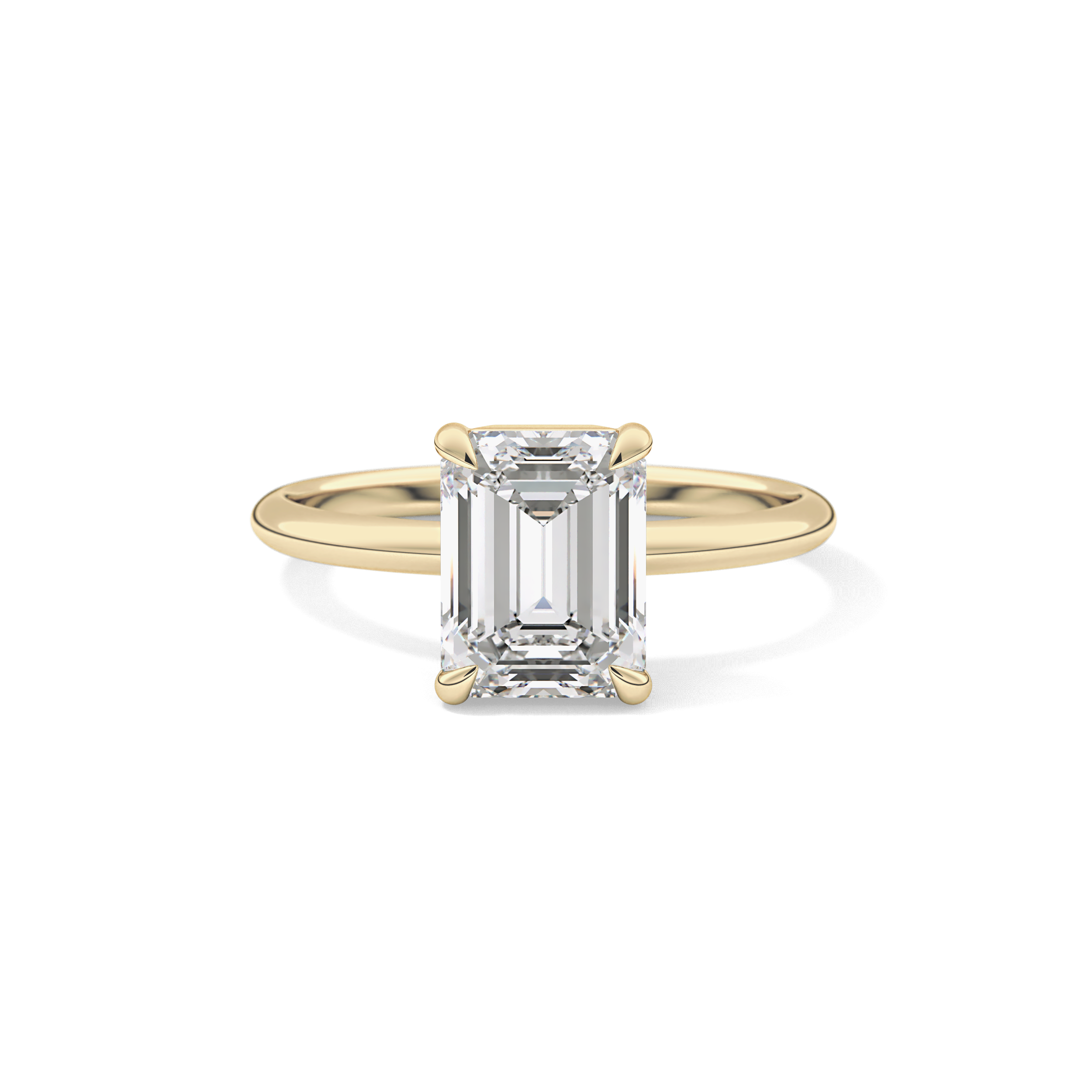 Emerald Solitaire Lab Grown Engagement Ring