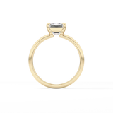 Emerald Solitaire Lab Grown Engagement Ring