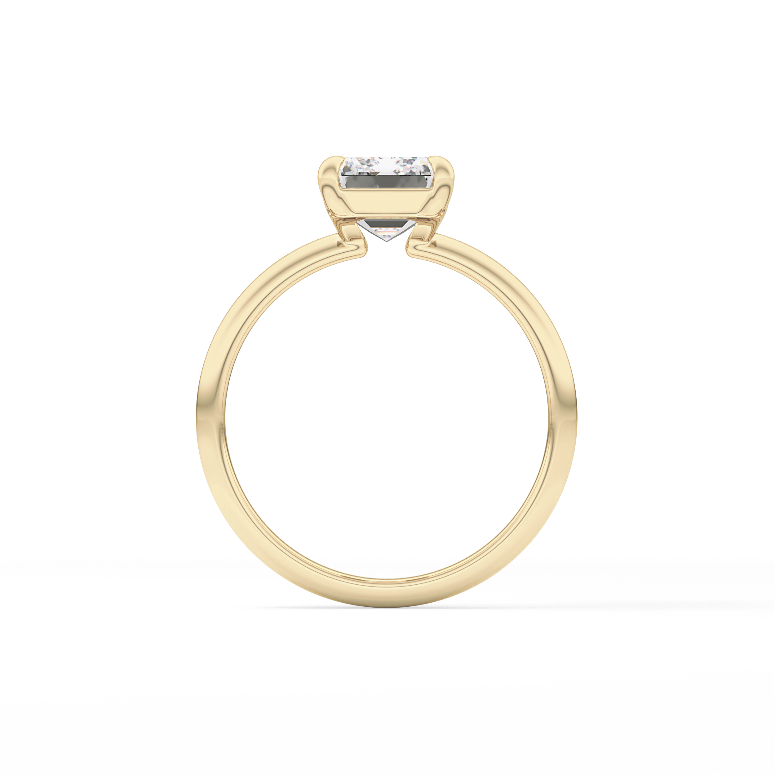 Emerald Solitaire Lab Grown Engagement Ring