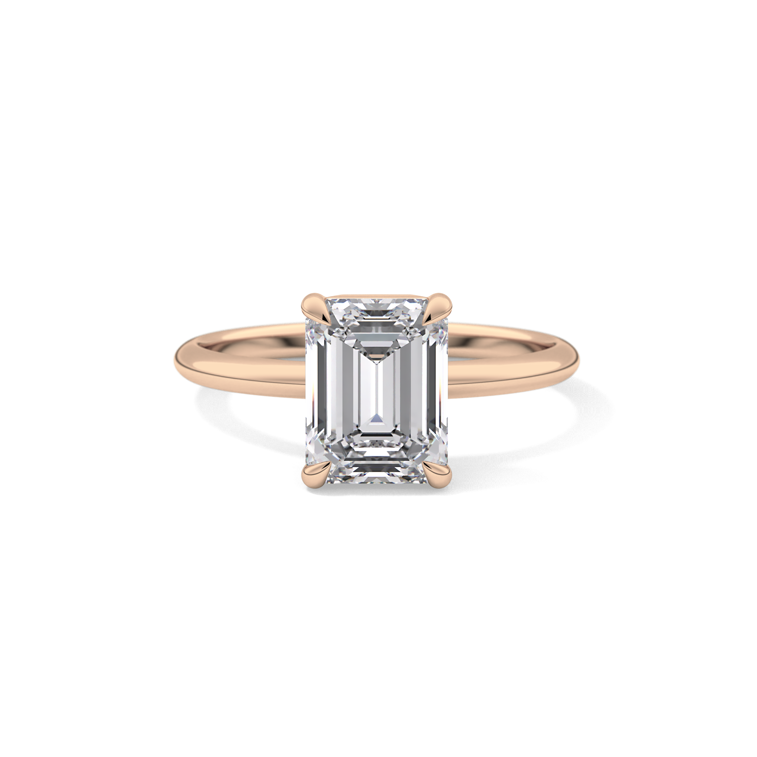 Emerald Solitaire Lab Grown Engagement Ring