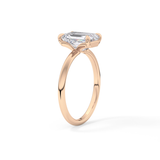 Emerald Solitaire Lab Grown Engagement Ring