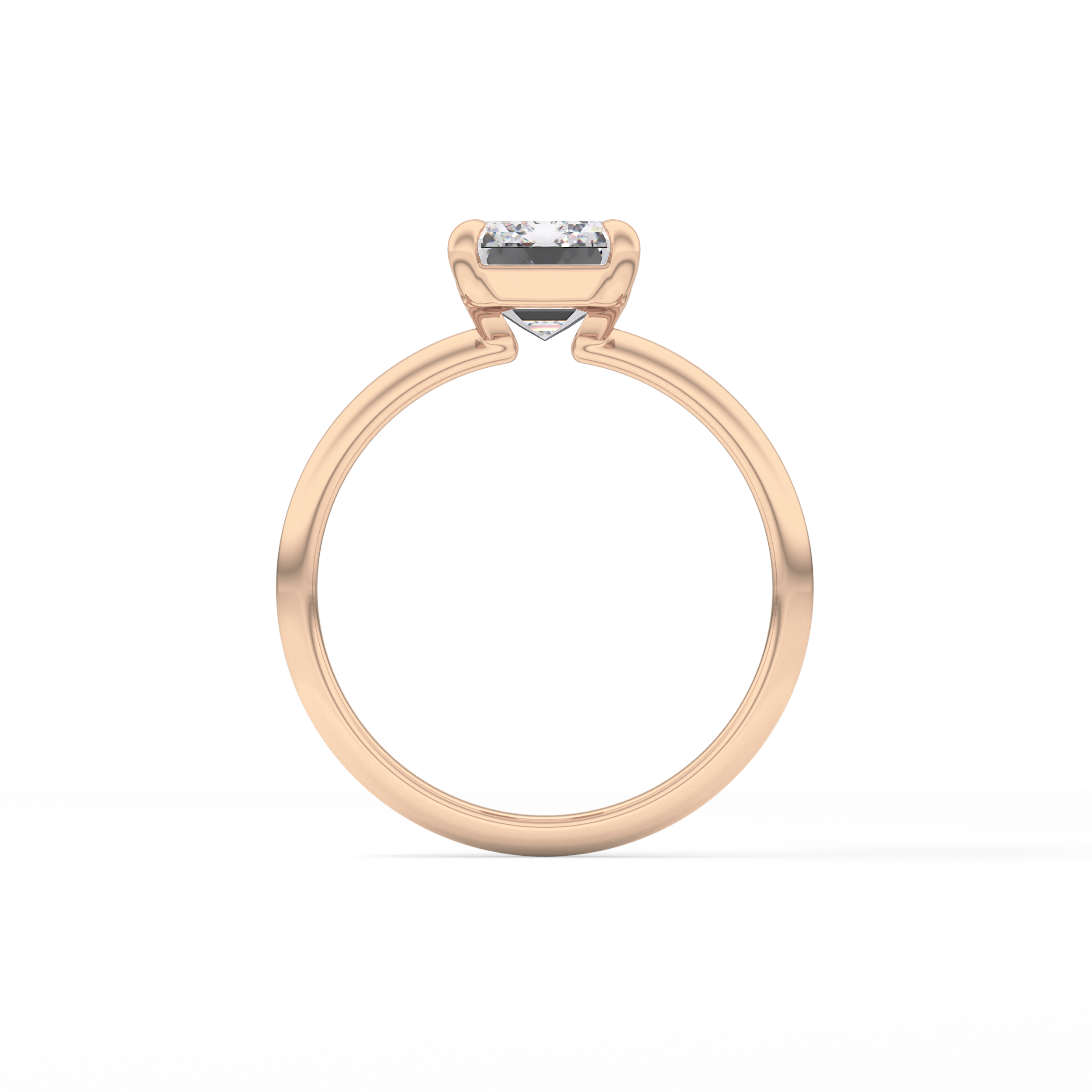 Emerald Solitaire Lab Grown Engagement Ring