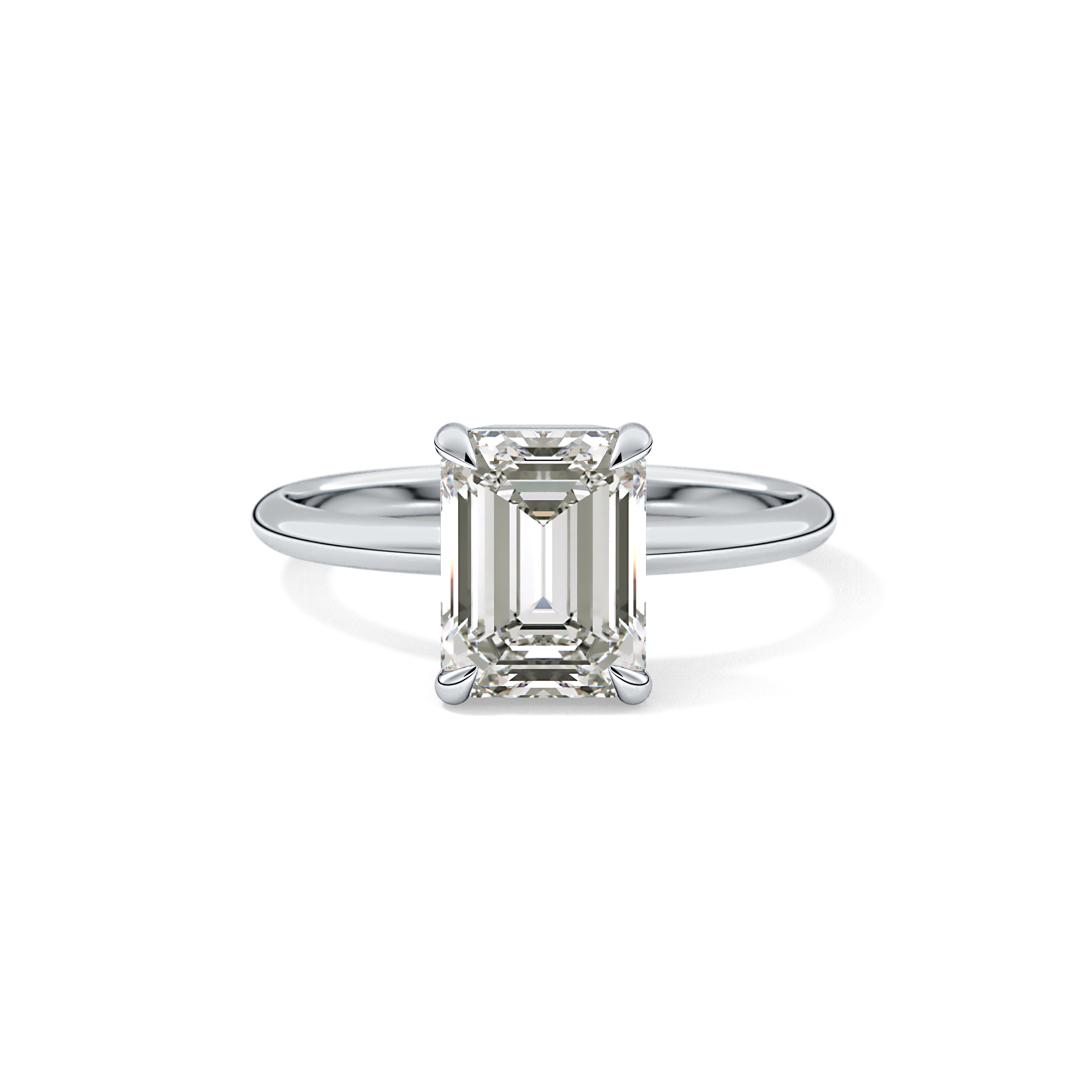 Emerald Solitaire Lab Grown Engagement Ring
