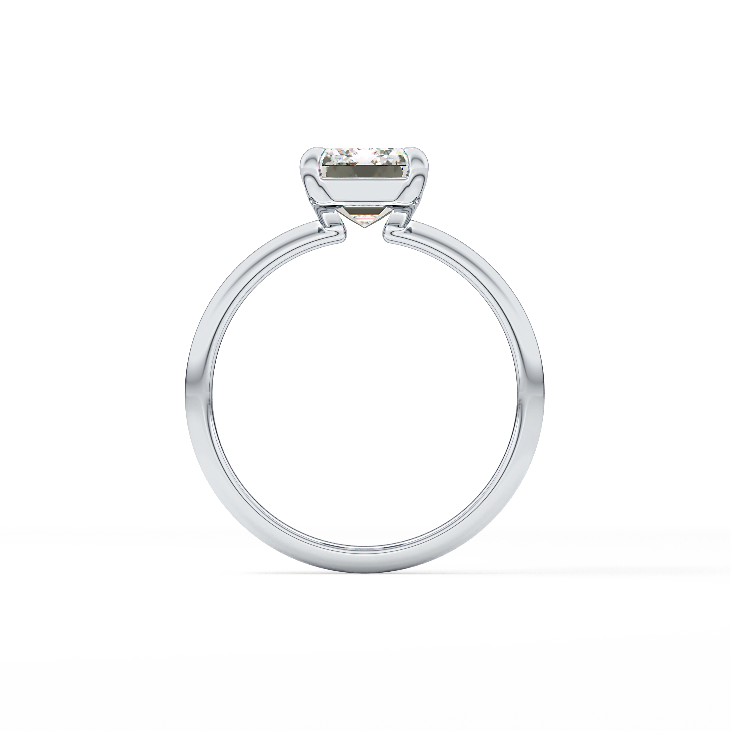 Emerald Solitaire Lab Grown Engagement Ring