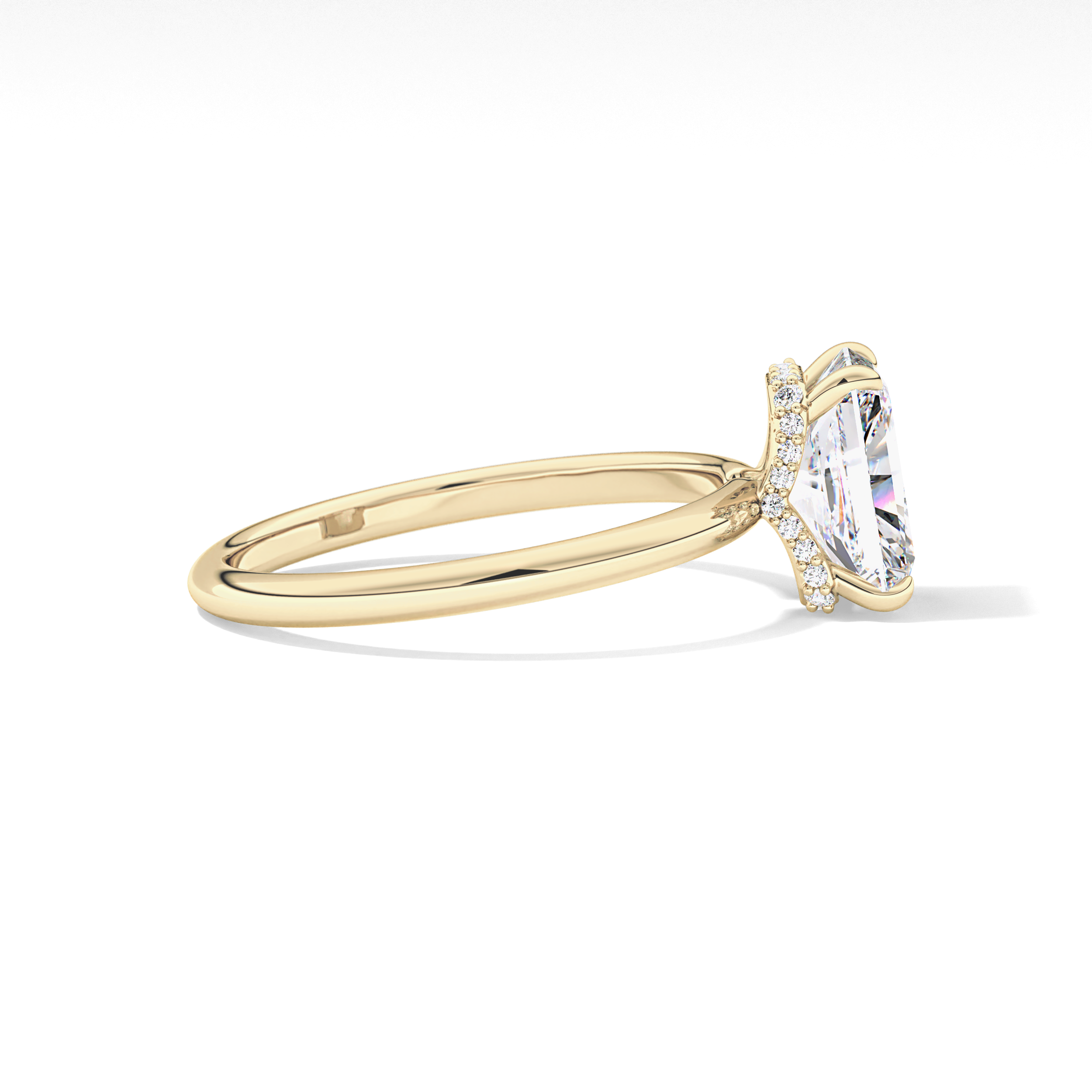 Radiant Hidden Halo Lab Grown Diamond Engagement Ring